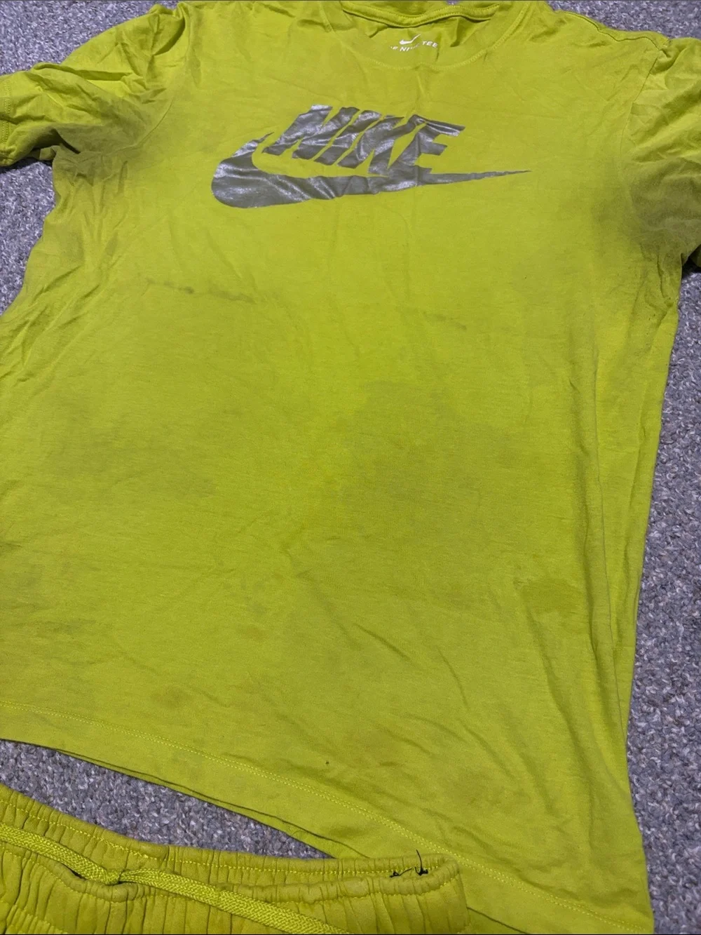 Nike Kids Lime Green Logo Tee & Shorts Set